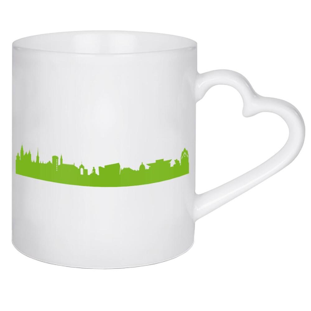 Herztasse "Kopenhagen 01 grüner Skyline-Print" artboxONE - Städte,Abstrakt,Architektur,Städte / København