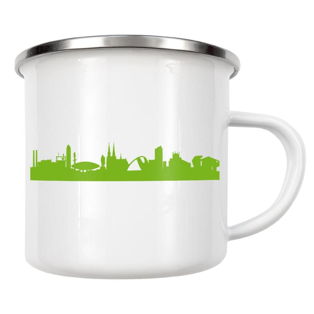 Emaille Tasse "Eindhoven 01 grüner Skyline-Print" artboxONE - Städte / Berlin,Architektur