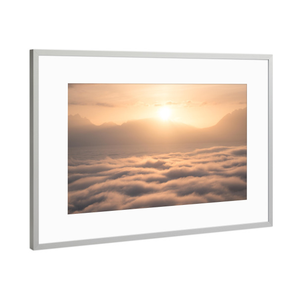 Poster mit Rahmen Silber "Nebelsee" artboxONE - Natur,Reise / Strand und Meer