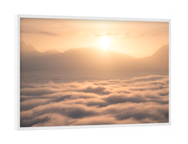 Poster mit weißem Rahmen "Nebelsee" artboxONE - Natur,Reise / Strand und Meer