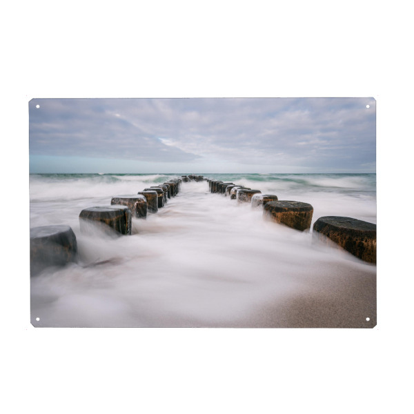 Holzbild "An einem stürmischen Tag" artboxONE - Natur,Reise,Reise / Strand und Meer