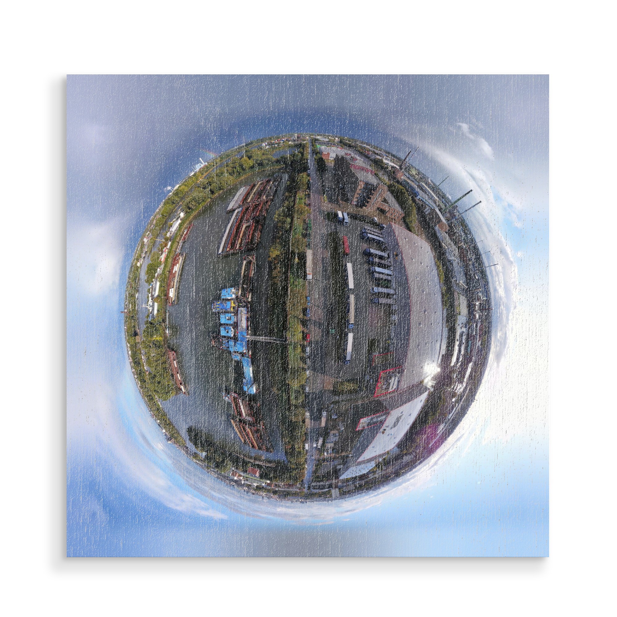 Holzbild "Hamburg-Veddel Peutestraße" artboxONE - Städte,Städte / Hamburg,Reise,Reise / Länder