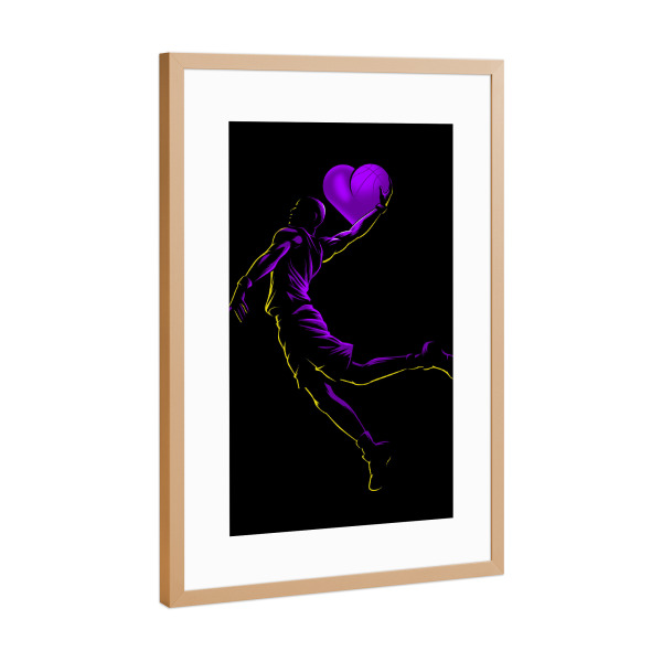 Poster mit Rahmen Kupfer "Basketball love" artboxONE - Comic,Streetart