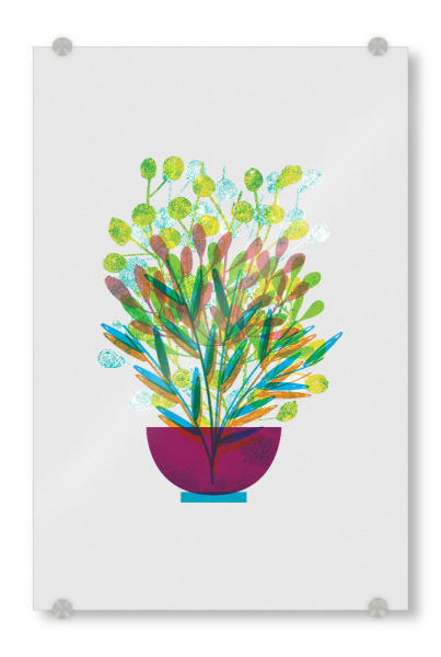 Acrylglasbild "Flower Pot" artboxONE - Natur,Floral,Für Kinder,Für Mama
