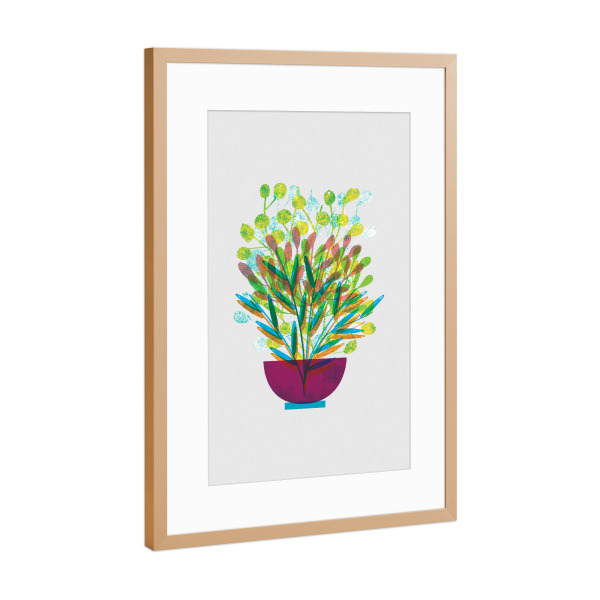 Poster mit Rahmen Kupfer "Flower Pot" artboxONE - Natur,Floral,Für Kinder,Für Mama