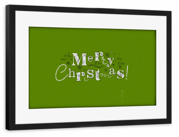 Poster mit Rahmen schwarz "Merry Christmas green" artboxONE - Typografie,Weihnachten