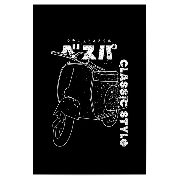 Poster "Classic Besupa" artboxONE - Typografie,Reise,Automobile - Vespa,Japan,Quote,Japanese,Classic,Moped,Drive,Fahren