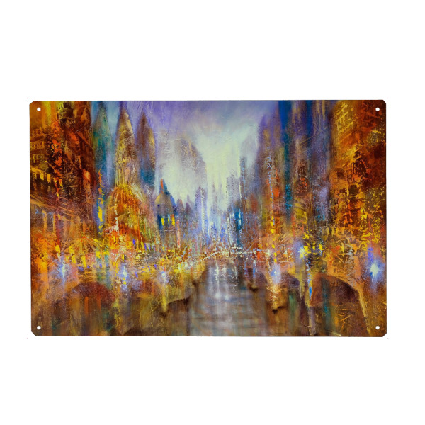 Holzbild "City of lights_" artboxONE - Städte,Reise,Architektur