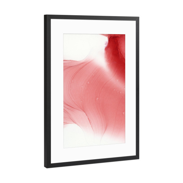 Poster mit Rahmen Schwarz (Metallic) "Abstract Rote Kunst" artboxONE - Abstrakt