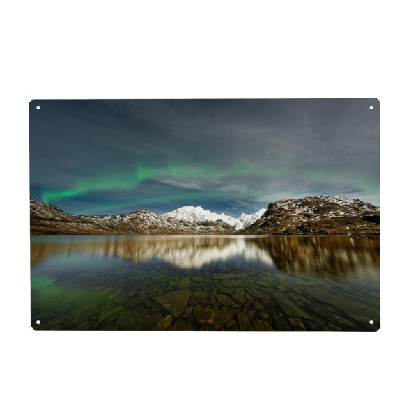 Holzbild "Polarlicht mit Spiegelung" artboxONE - Natur,Reise / Strand und Meer,Galaxy