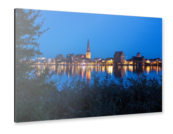 Alu-Dibond "Petrikirche zur Blauen Stunde" 30x20 cm artboxONE