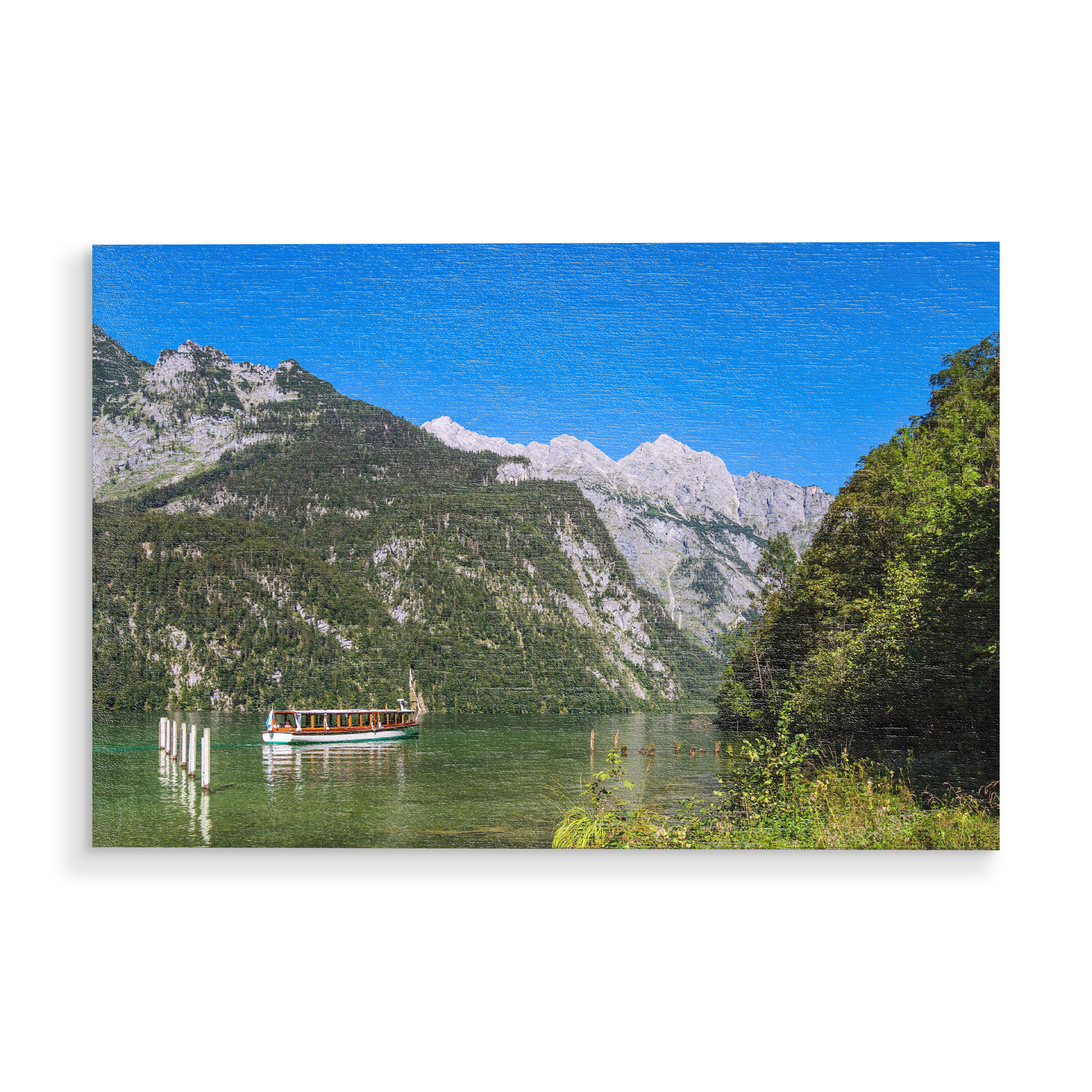 Holzbild "Schiff auf dem Königssee" artboxONE - Natur,Reise