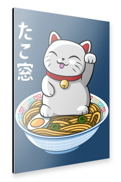 Alu-Dibond "Ramen Cat" 30x20 cm artboxONE