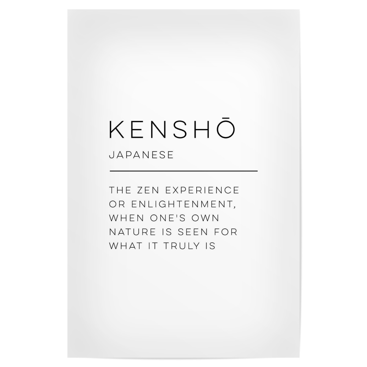 Kenshō Definition Als Poster Bei Artboxone Kaufen