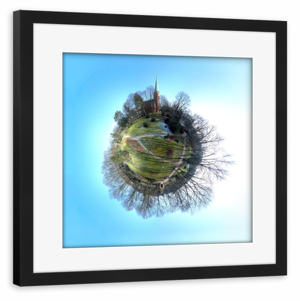 Poster mit Rahmen schwarz "Hamburg-Lohbrügge Erlöserkirche" artboxONE - Städte,Städte / Hamburg,Reise,Reise / Länder