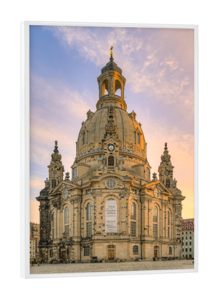 Poster mit weißem Rahmen "Frauenkirche in Dresden" artboxONE - Reise,Architektur,Städte / Dresden