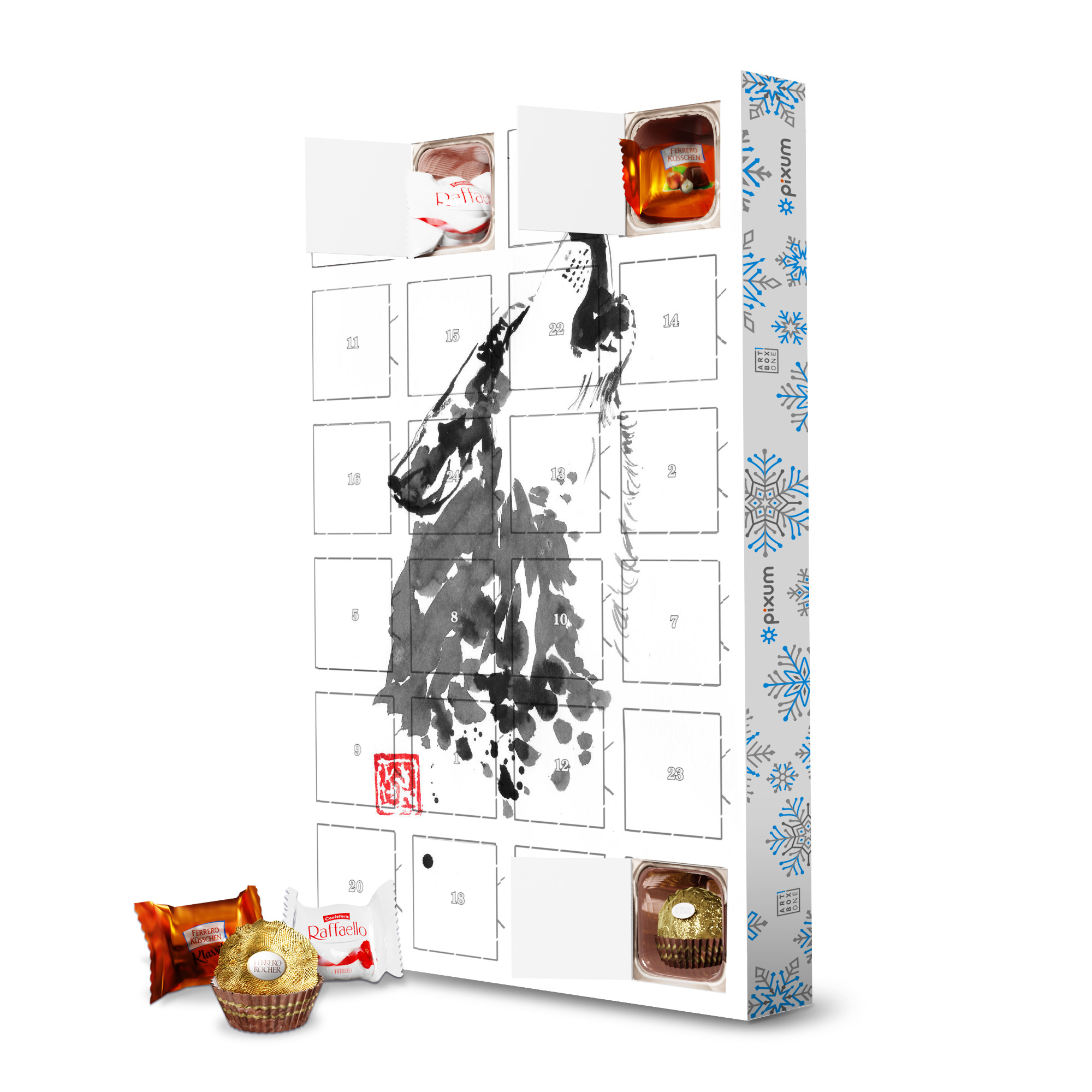 Adventskalender mit Ferrero Pralinen Cry wolf artboxONE Adventskalender Tiere
