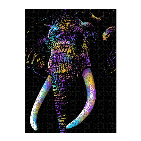 Puzzle Ravensburger "Elephant colorful" artboxONE - Tiere - Elephant,Animal,African,Africa,Beast,Elefant,Tier,Portrait,Majestätisch - Bild elephant