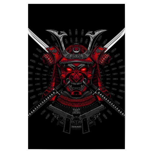 Poster 30x20 cm "Red Samurai" artboxONE - Städte / Tokio,Fiktion