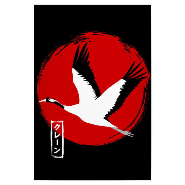 Poster "Japan crane" artboxONE - Tiere,Städte / Tokio - Crane,Japanese,Japan,Tier,Animal,Bird,Vogel,Kranich