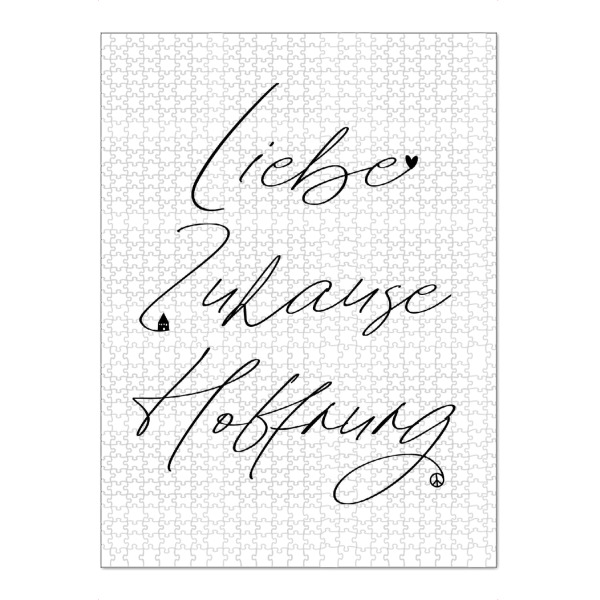Puzzle Ravensburger "Liebe Zuhause Hoffnung" artboxONE - Typografie,Für Kinder,Liebe,Für Mama,Für Papa