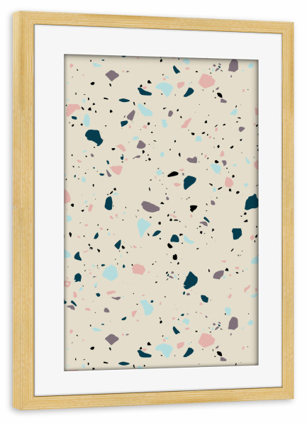 Poster mit Rahmen kiefer "Terrazzo Western" artboxONE - Abstrakt,Geometrie