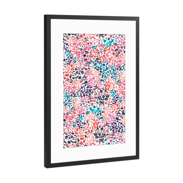 Poster mit Rahmen Schwarz (Metallic) "Speckled Watercolor Pink" artboxONE - Abstrakt,Für Mama,Festivals