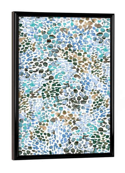 Poster mit schwarzem Rahmen "Speckled Watercolor Blue" artboxONE - Abstrakt,Fashion,Für Mama