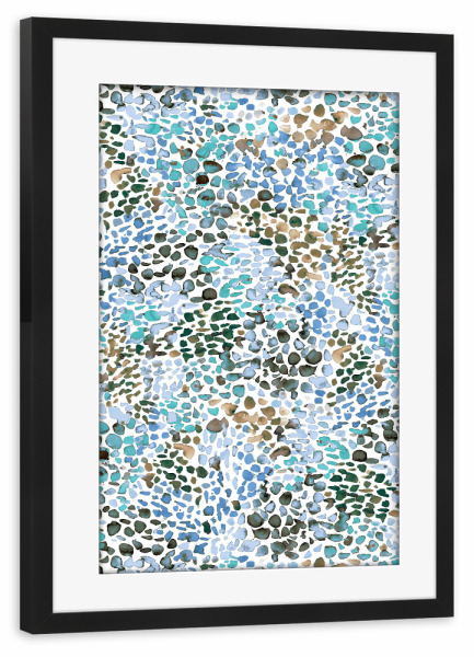 Poster mit Rahmen schwarz "Speckled Watercolor Blue" artboxONE - Abstrakt,Fashion,Für Mama