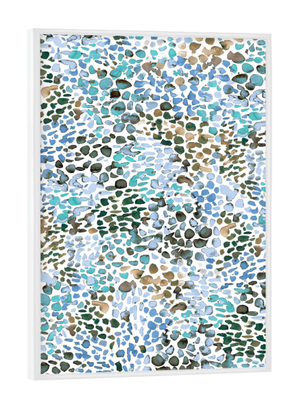Poster mit weißem Rahmen "Speckled Watercolor Blue" artboxONE - Abstrakt,Fashion,Für Mama