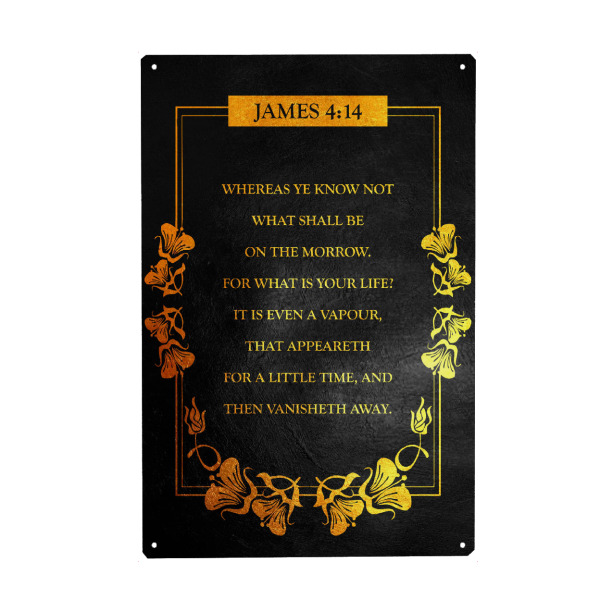 Metall Poster "James 4:14" artboxONE - Typografie