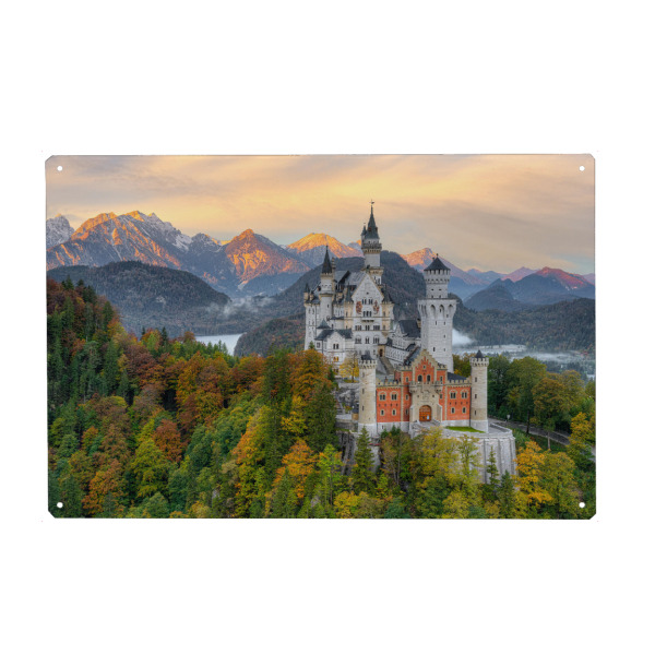 Holzbild "Schloss Neuschwanstein im Herbst" artboxONE - Natur,Reise,Architektur