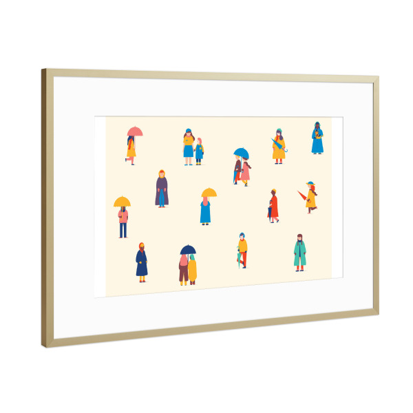 Poster mit Rahmen Gold "Wintry" artboxONE - Für Kinder,Menschen