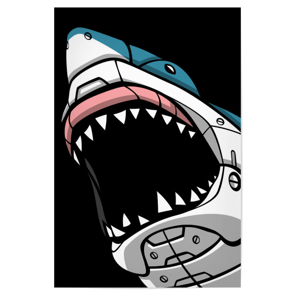 Poster 30x20 cm "Robot Shark" artboxONE - Tiere,Streetart