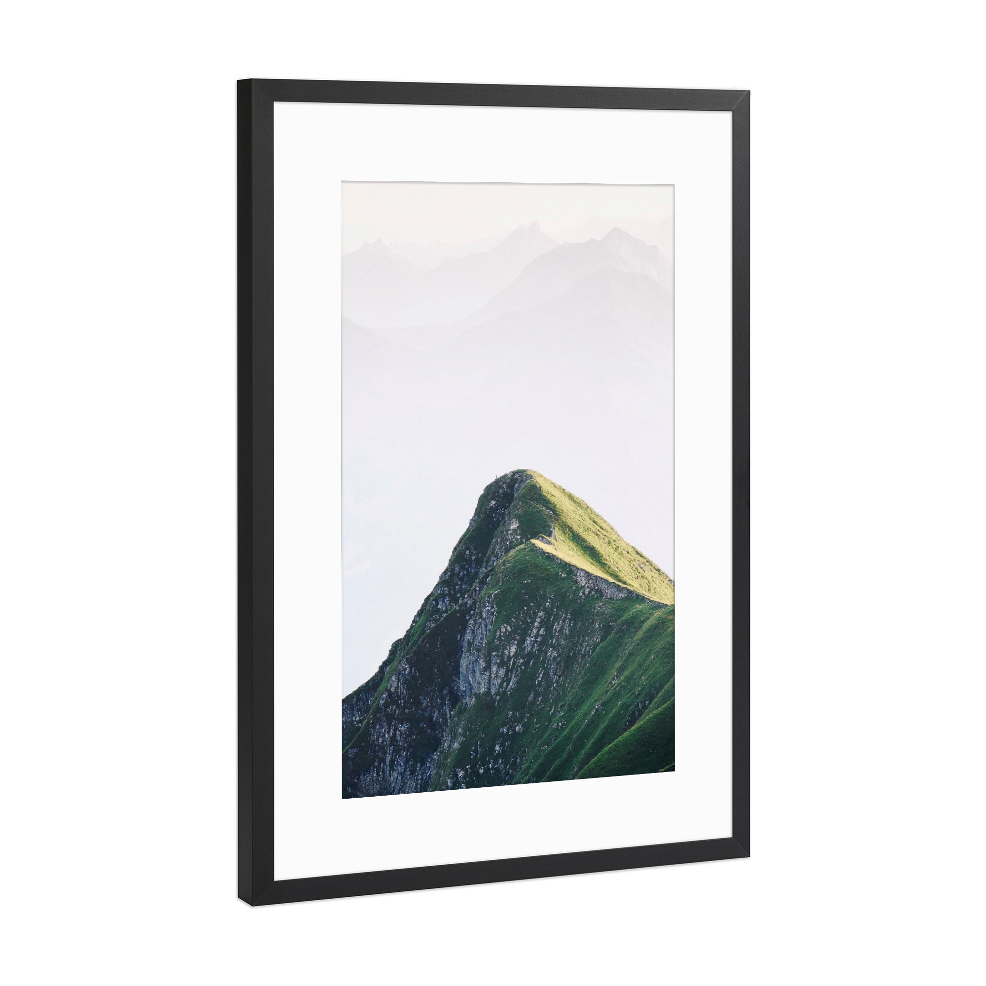 Poster mit Rahmen Schwarz (Metallic) "Augstmatthorn mit Berglandschaft" artboxONE - Natur