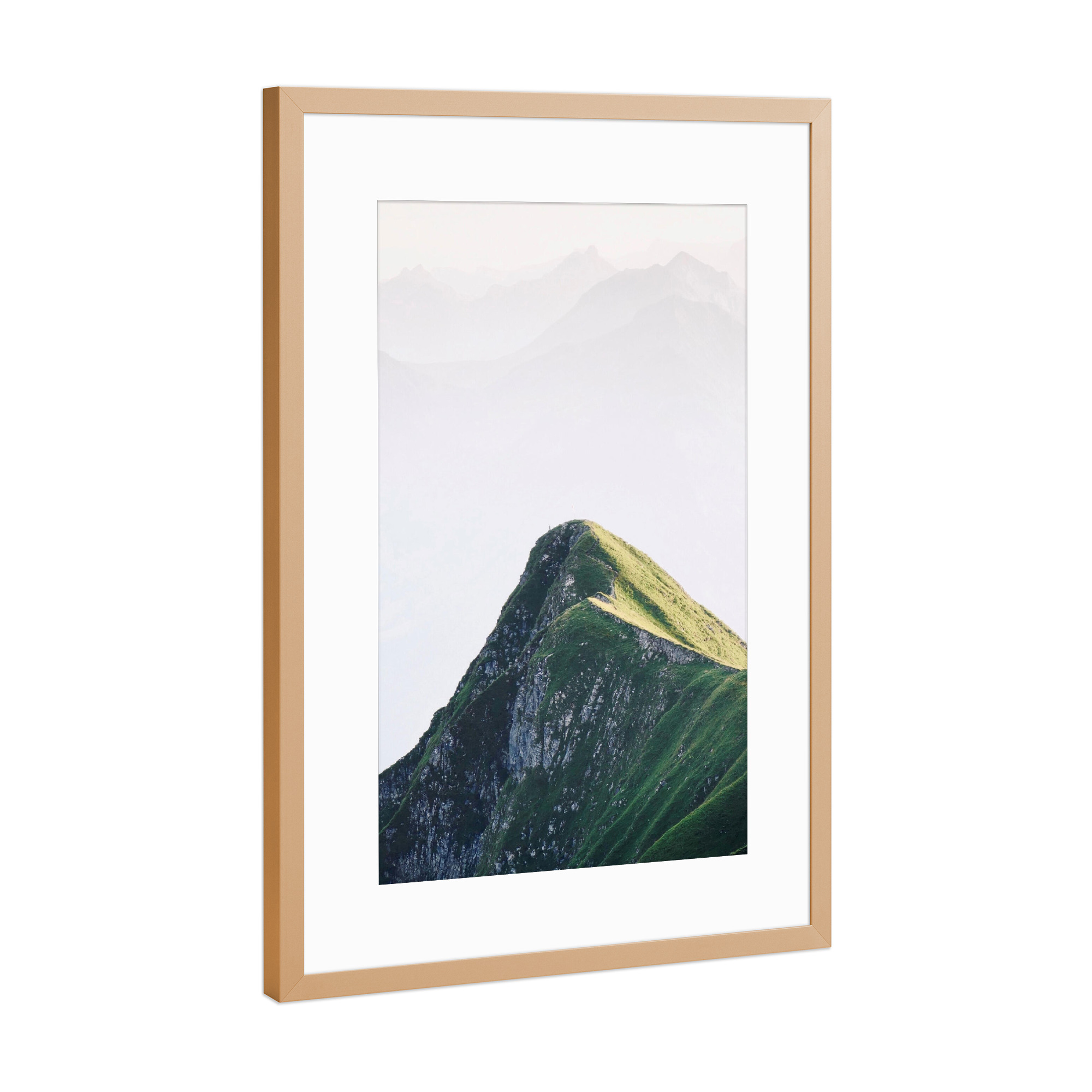 Poster mit Rahmen Kupfer "Augstmatthorn mit Berglandschaft" artboxONE - Natur