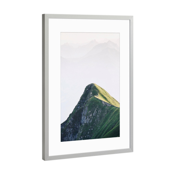 Poster mit Rahmen Silber "Augstmatthorn mit Berglandschaft" artboxONE - Natur