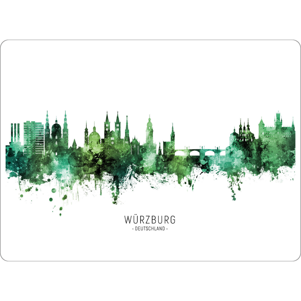 Tischset "Würzburg Skyline Green Name" artboxONE - Städte