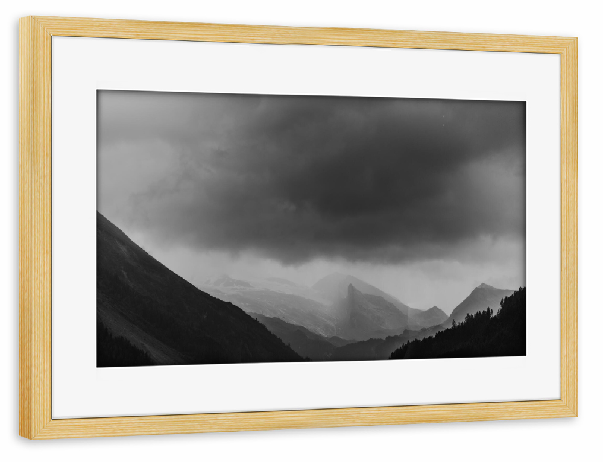 Poster mit Rahmen kiefer "Verwolkt" artboxONE - Natur,Reise