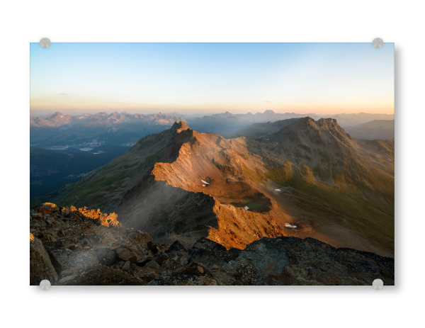 Acrylglasbild "Piz Languard panorama at sunrise" artboxONE - Natur,Reise