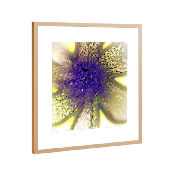 Poster mit Rahmen Kupfer "Lila Gelb Abstract X" artboxONE - Abstrakt