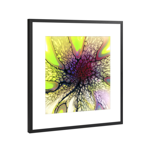 Poster mit Rahmen Schwarz (Metallic) "Bunt X Lacing" artboxONE - Abstrakt