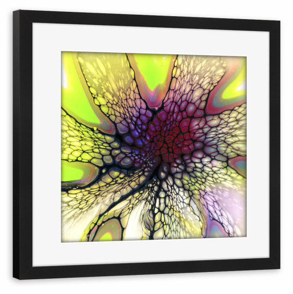 Poster mit Rahmen schwarz "Bunt X Lacing" artboxONE - Abstrakt