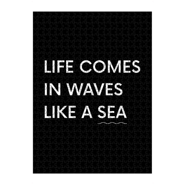 artboxONE Puzzle "Like a Sea" artboxONE - Typografie - Wave,Sea,Like,Typo,Typografie,Typography,Schwarzweiß,Blackandwhite,Life,Leben,Mindset