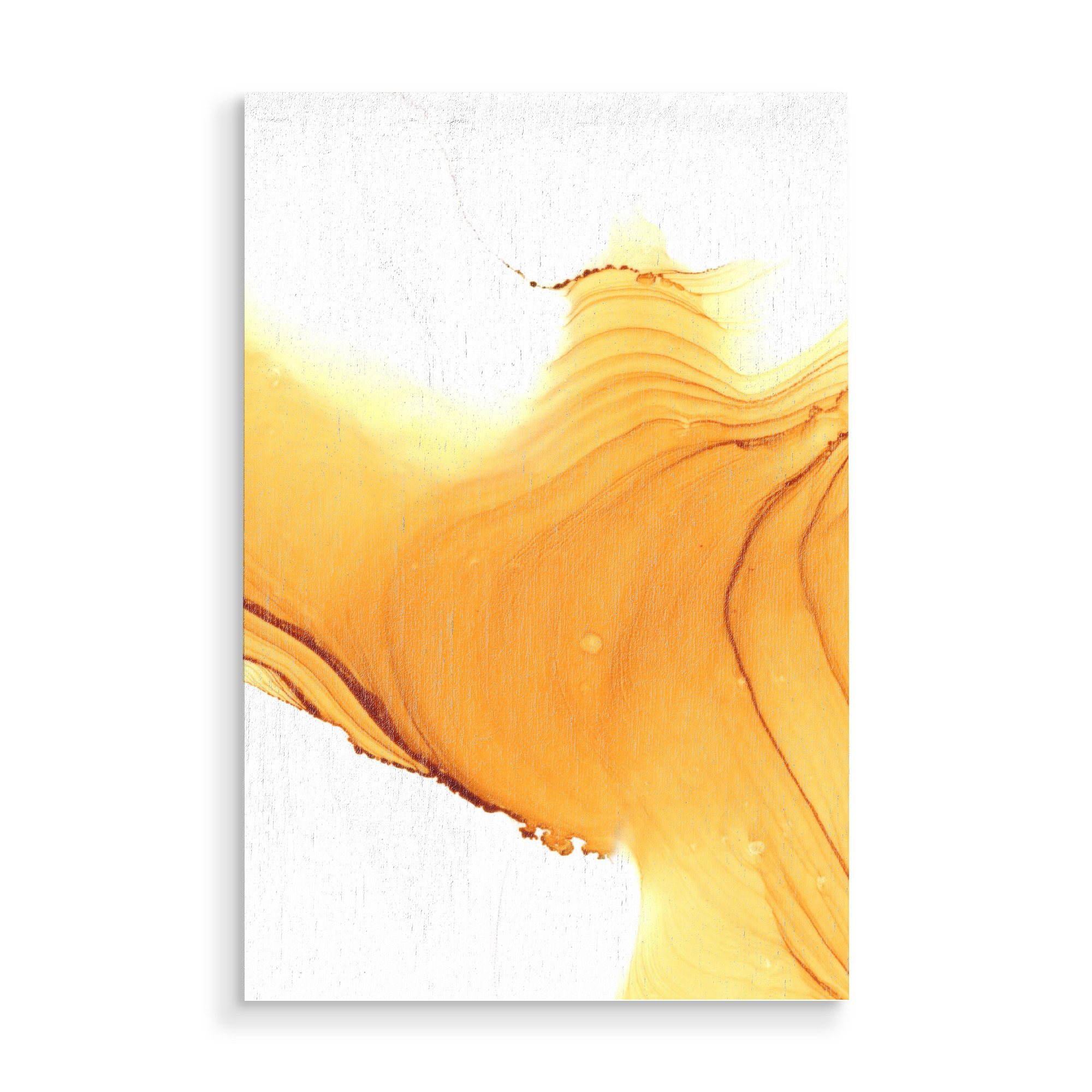 Holzbild "Gelb X" artboxONE - Abstrakt - Abstract,Bloom,Art,Kunst,Abstrakt,Fluid,Pouring,Alkohol,Alcohol,Painting,Illustration,Decor,Design,Ink,Tinte