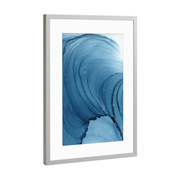 Poster mit Rahmen Silber "Meer Wellen" artboxONE - Abstrakt