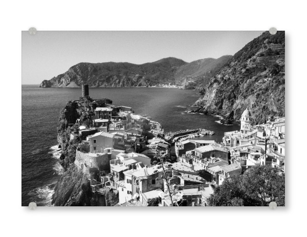 Acrylglasbild "Vernazza - Ligurien - sw" artboxONE - Städte,Reise,Schwarzweiß,Reise / Länder