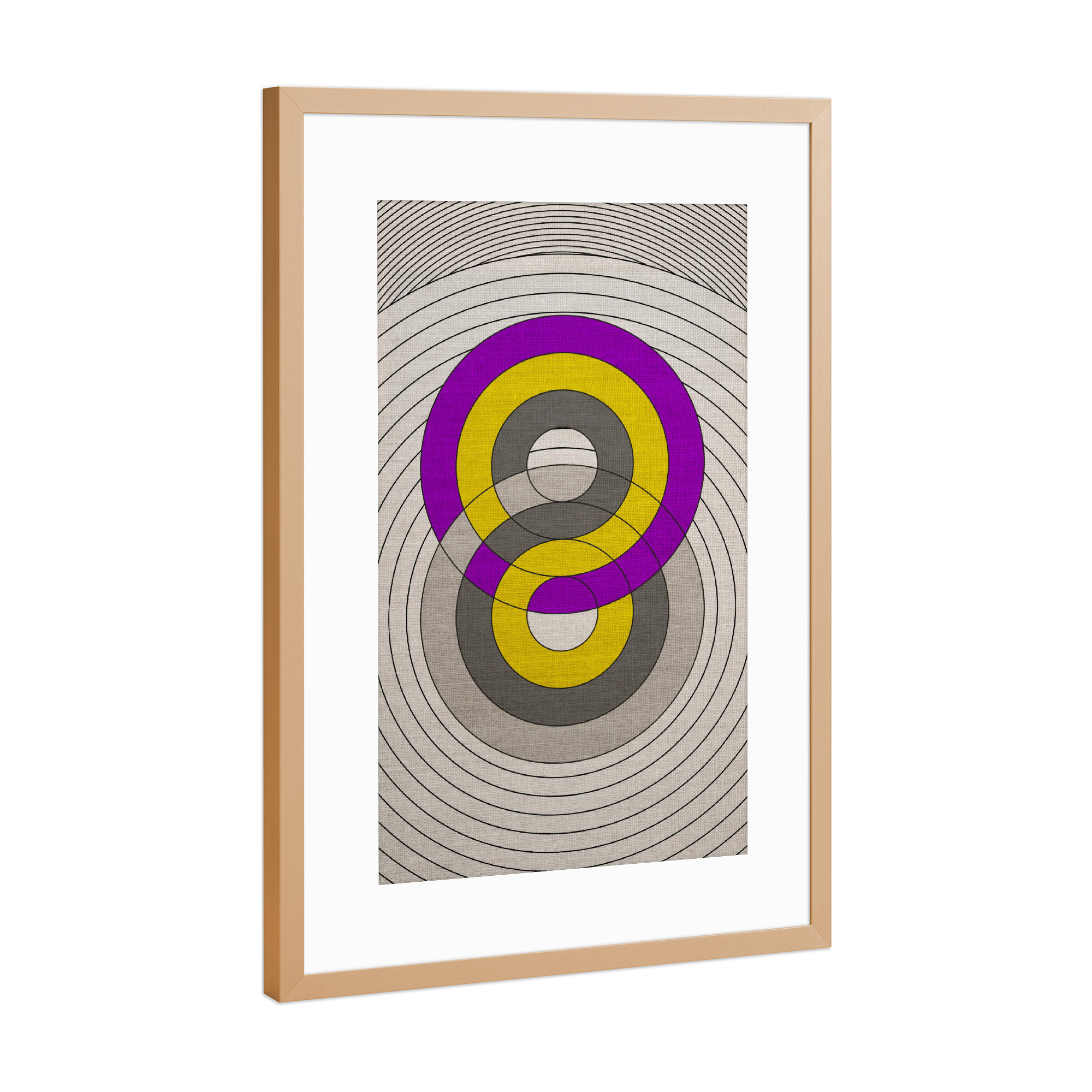 Poster mit Rahmen Kupfer "8 Loop" artboxONE - Typografie,Abstrakt,Geometrie