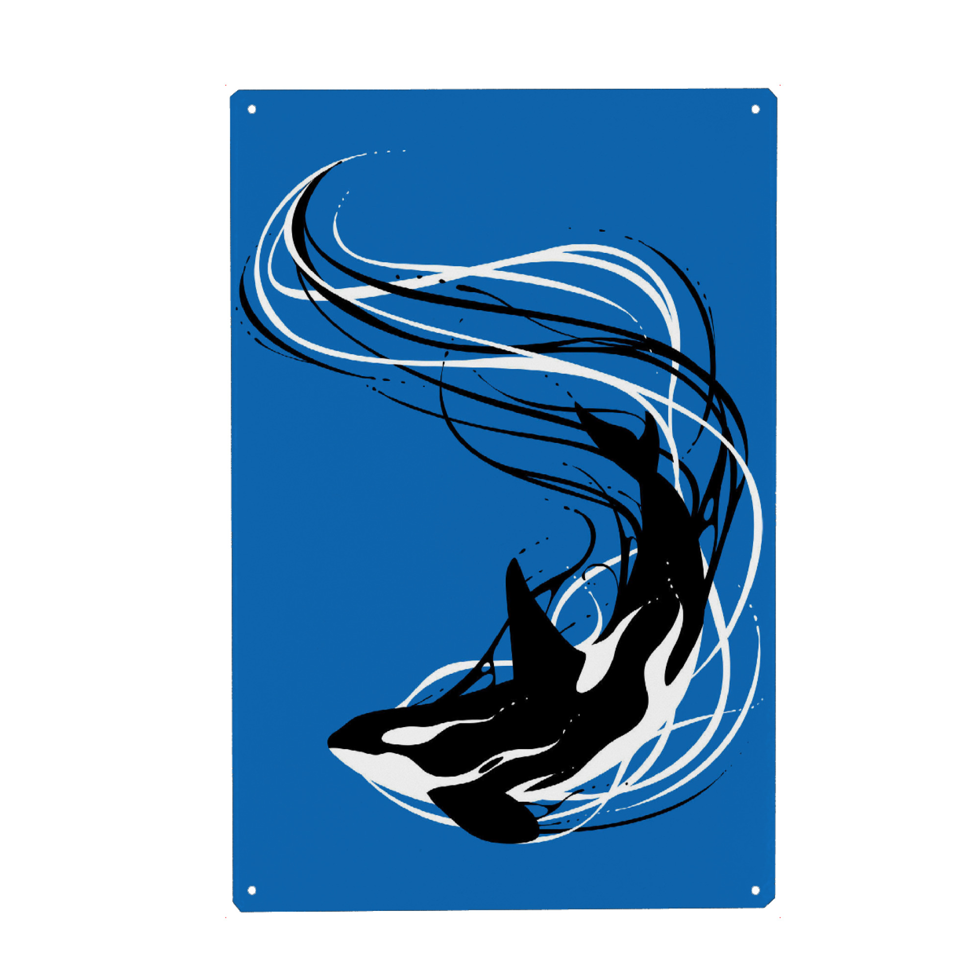 Metall Poster "Fantasy Lines Killer Whale" artboxONE - Tiere,Unterwasser