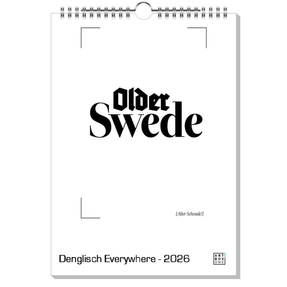 artboxONE Wandkalender A4 2026 Denglisch Everywhere Sprüche